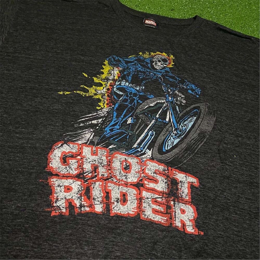 Marvel Ghost Rider 2XL Gray Graphic T-Shirt